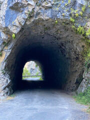 tunnel in the Ordesa y Monte Perdido national park, in the Aragonese Pyrenees, located in Huesca, Spain