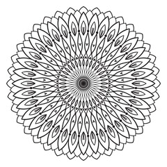 Cute Mandala. Ornamental round doodle flower isolated on white background. Geometric decorative ornament in ethnic oriental style.