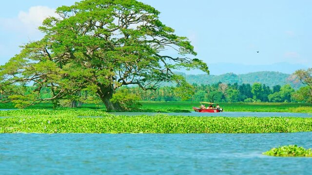 Small Passenger Boat in the Shallows of Tissa Lake