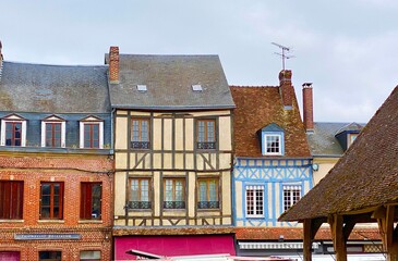 wooden houses in Lyons-la-Foret