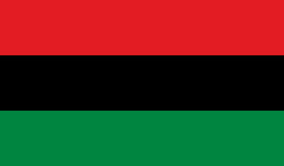 Pan-African flag. Black history month  Celebrated annually in February in the USA and Canada. Flag of Black history month. Afro-American, Black Liberation, UNIA flag