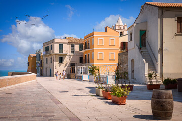 Colorful houses in the old town, Termoli, Italy