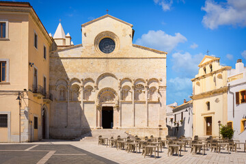 Fototapeta na wymiar The facade of the Cathedral of Saint Mary(Santa Maria della Purificazione), Termoli, Italy