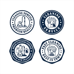 Cleaning service badge stamp collection
