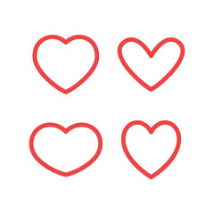 Hearts vector icon collection. Valentine's day romance symbols.