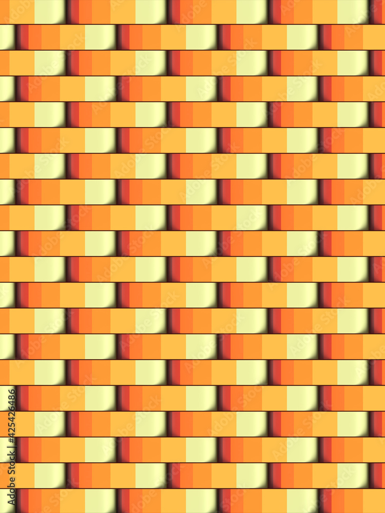 Aufkleber Geometric background of rounded rectangles with trendy gradient pattern. 3d rendering colorful digital illustration