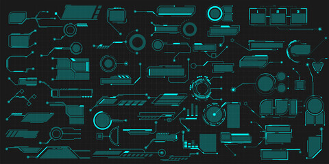 Callouts titles UI, UX. Callout bar labels, information call box bars and modern digital info. Tech digital info boxes hud templates. Futuristic set advertising communication. Vector illustration