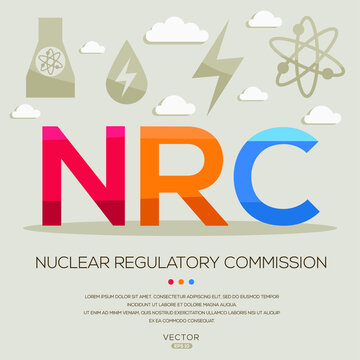 NRC mean (Nuclear Regulatory Commission _US) Energy acronyms ,letters and icons ,Vector illustration.