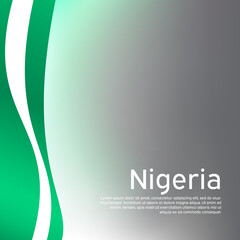 Abstract waving nigeria flag. Creative background in nigeria flag colors for holiday card design. National poster. State nigerian patriotic cover, business booklet, flyer. Vector design - obrazy, fototapety, plakaty