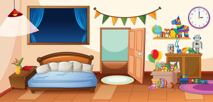 Cute interior of children bedroom