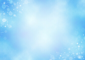 ボケとキラキラ　夏のイメージ　背景イラスト素材（青）