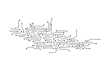 Vector circuit on a white screen for communication technology background concept 