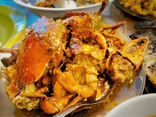 cooked crab in a plate
