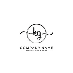 KG Initials handwritten minimalistic logo template vector	
