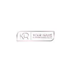 KR Initials handwritten minimalistic logo template vector