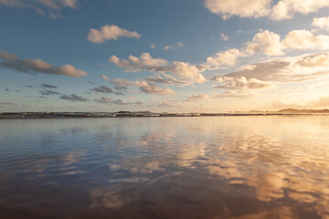 sunset over the lake