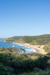 View of Garie Beach walking track, Royal National Park NSW in Australia