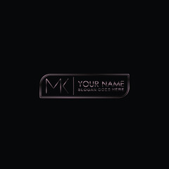 MK Initials handwritten minimalistic logo template vector