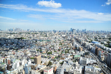 ランドマークプラザ超高層ビルからの東京三軒茶屋付近、俯瞰の眺め