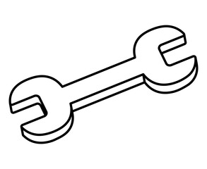 スパナ立体モノクロ