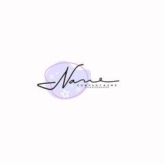 NA Initials handwritten minimalistic logo template vector	
