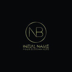 NB Initials handwritten minimalistic logo template vector	
