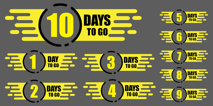10 days to go. Promotion, special discount. Discount sale. Stock image. Vector illustration. EPS 10.