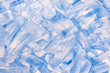 Abstract art background light blue and white colors. Watercolor painting on canvas with strokes and splash.