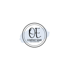 OE Initials handwritten minimalistic logo template vector