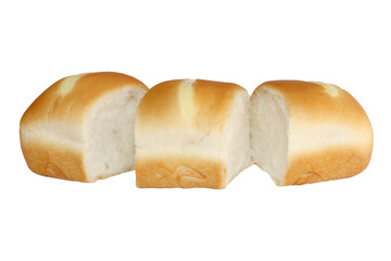 Loaves of bread isolated on white background.