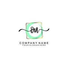 OU Initials handwritten minimalistic logo template vector