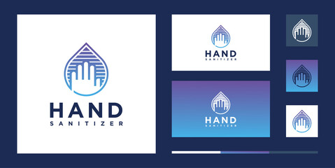 Water Drop Hand Wash Sanitizer Logo Design