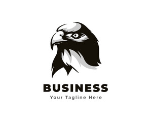 elegant falcon hawk eagle bird head drawing art illustration logo icon symbol inspiration