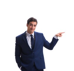 Young businessman isolated on white background