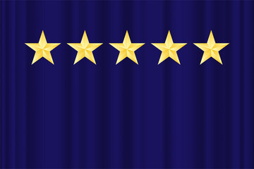 金色　5つ星とシルクの布　gold 5 star with silk