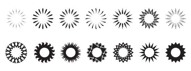 black and white flowers, circle, technology, object illustrator vector