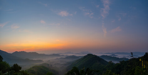 sunset in the mountains