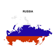 maps of Russia with national flags icon vector sign symbol