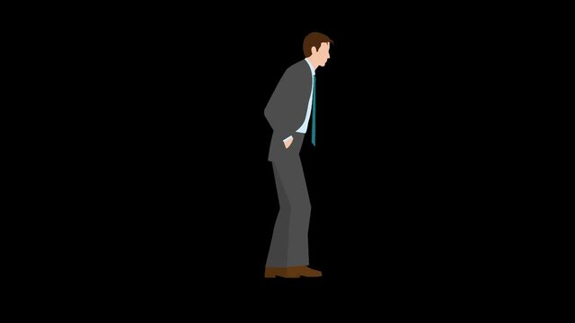 ポケットに手を入れ落胆して歩く横向きのビジネスマン。動画素材