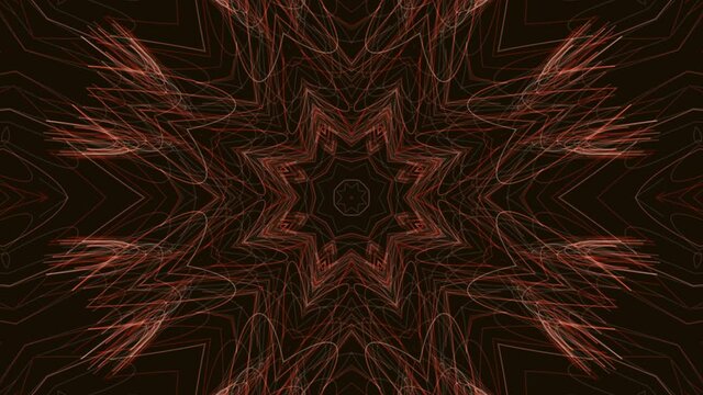 Kaleidoscope fractals background with red and brown colour combination