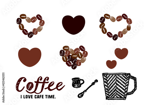 コーヒーのイラスト かわいいコーヒー豆のイラストとメッセージ入り アイコンイラスト Sticker Pomme