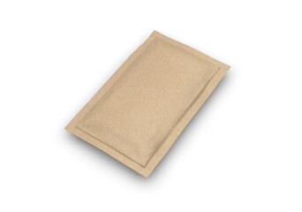matte paper sachet. Photo-realistic packaging mockup template. 3d illustration.