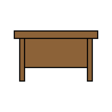 Cartoon Brown Table Vector Illustration