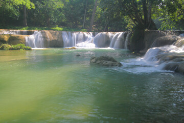 Naklejka premium Chetsaonoi national park waterfall in the tropical forest thailand