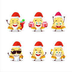 Santa Claus emoticons with slice of marinara pizza cartoon character