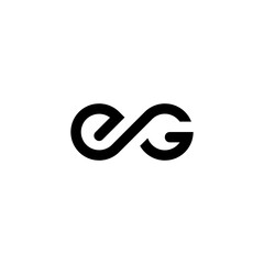 Simple abstract design infinity initial letter EG