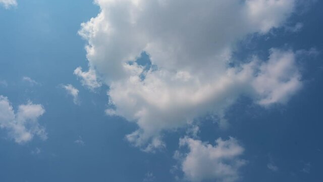 Blue sky and white cloud. clear blue sky with a plain white cloud with 4k resolution.	
