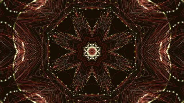 Kaleidoscope fractals background with red and brown colour combination