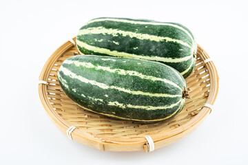 Fresh fruit green melon on white background