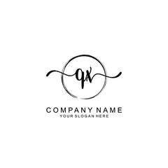 QX Initials handwritten minimalistic logo template vector